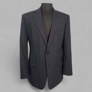 Brooks Brothers 346 Black Striped 2-Piece Suit 43R- Pants W46xL28